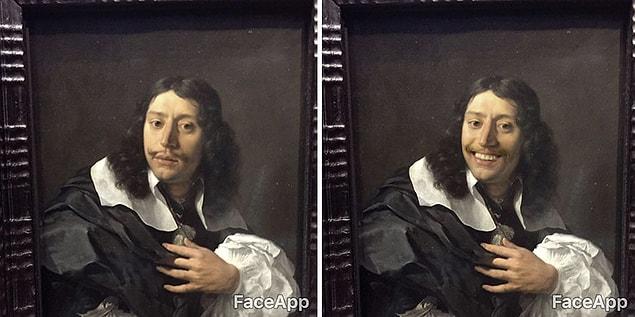 9. Olly visited the Rijksmuseum in Amsterdam and took his FaceApp-enabled smartphone with him.