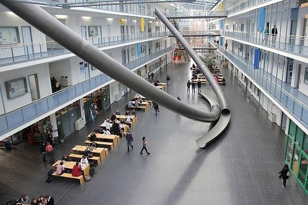 1. Technical University Munich put slides in their building!