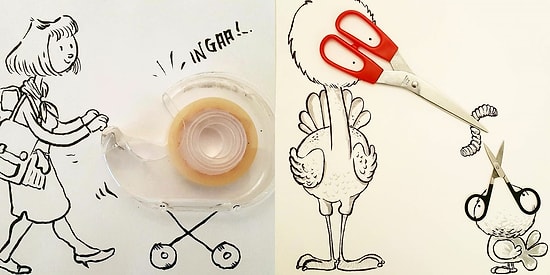 Günlük Objeleri Hayal Gücüyle Kombinleyen Türk İllüstratörden 19 Yaratıcı Çizim