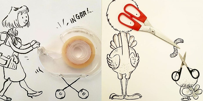 Günlük Objeleri Hayal Gücüyle Kombinleyen Türk İllüstratörden 19 Yaratıcı Çizim