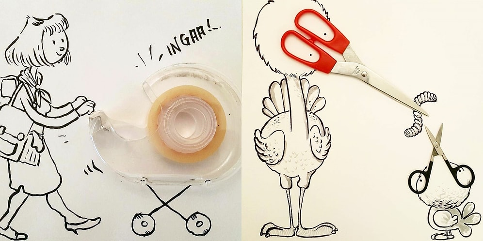 Günlük Objeleri Hayal Gücüyle Kombinleyen Türk İllüstratörden 19 Yaratıcı Çizim