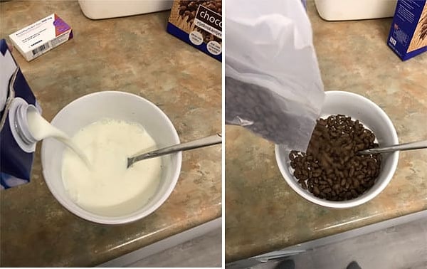 3. Кто сначала наливает молоко, а затем насыпает хлопья?