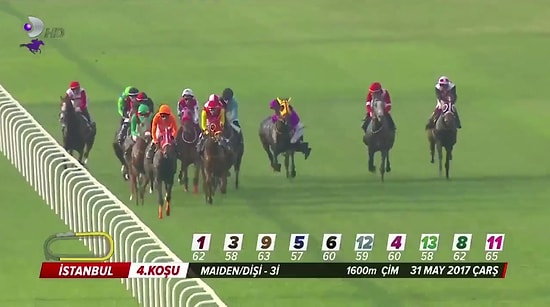 Dengesini Kaybedince Yarış Atının Yanında Gitmeye Devam Eden Jokey