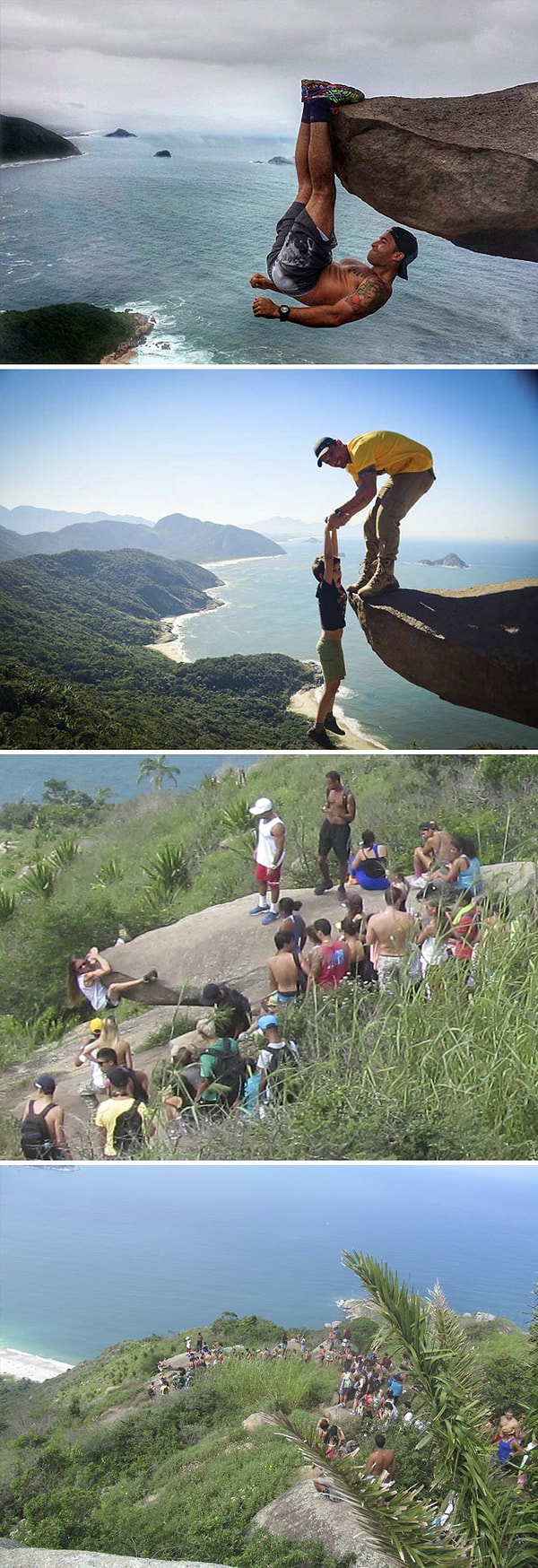 6. Знаменитая "опасная скала" из Бразилии, к которой выстроились очереди любителей крутых фото