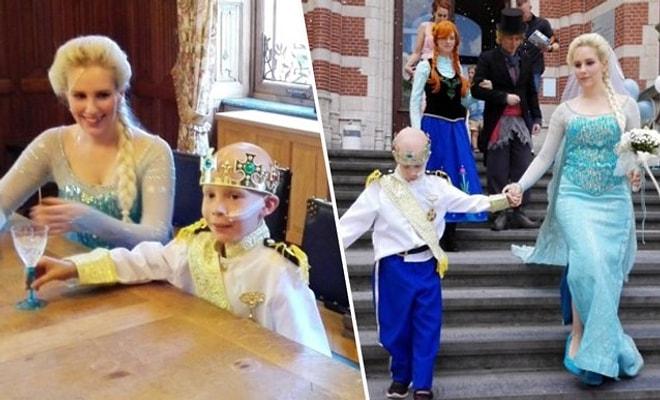 En Büyük Hayali 'Prenses Elsa' ile Evlenmek Olan Kanser Hastası Jayden ve Muhteşem Düğünü