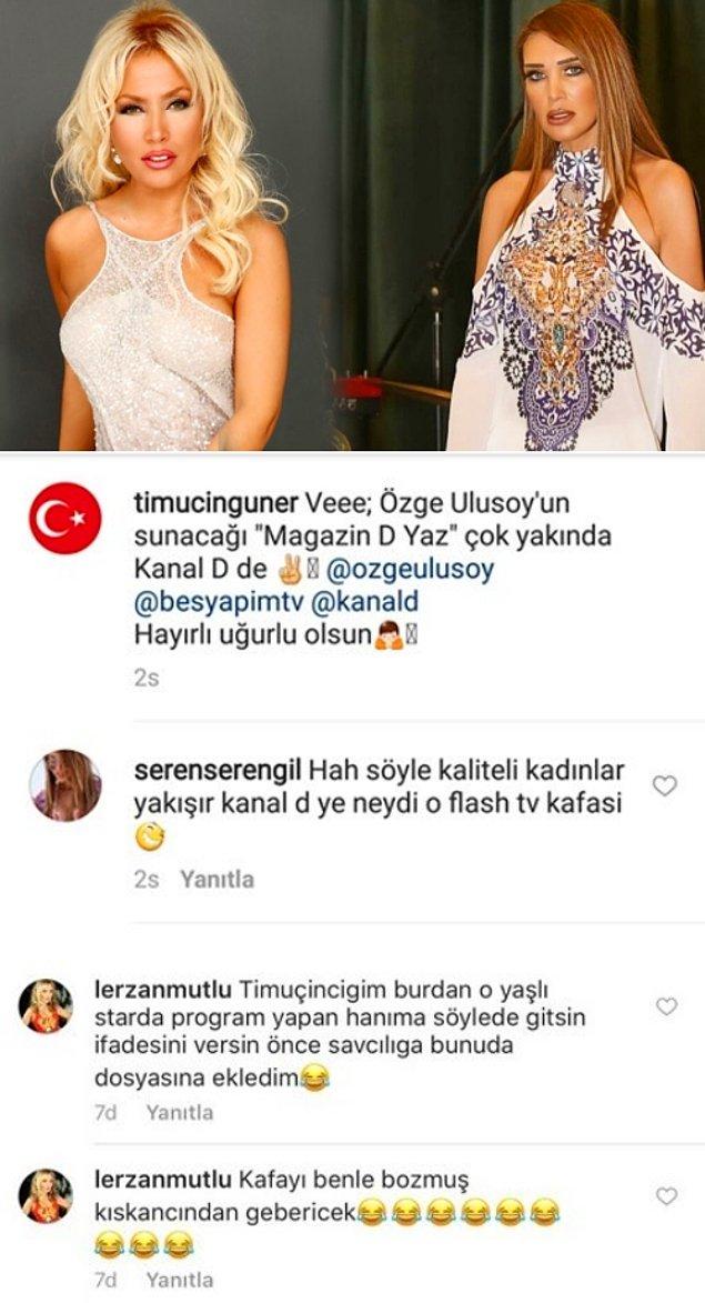 15. Kavgasız gıybet olmaz! Magazin D'nin yapımcısı Timuçin Güner'in Instagram'dan yaptığı paylaşımın altında Seren Serengil ve Lerzan Mutlu kavga etti.