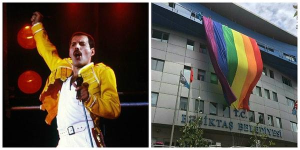Beşiktaş Belediyesi, dün  LGBTİ Onur Haftası için binasına astığı gökkuşağı bayrağını ‘Freddie Mercury’nin askerleriyiz’ diyerek Twitter’dan paylaşmıştı.