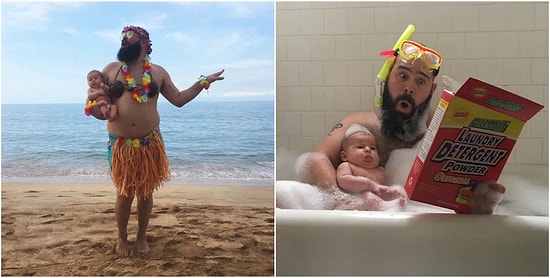 Этот папа делает веселые фото с маленькой дочкой, и весь интернет в восторге