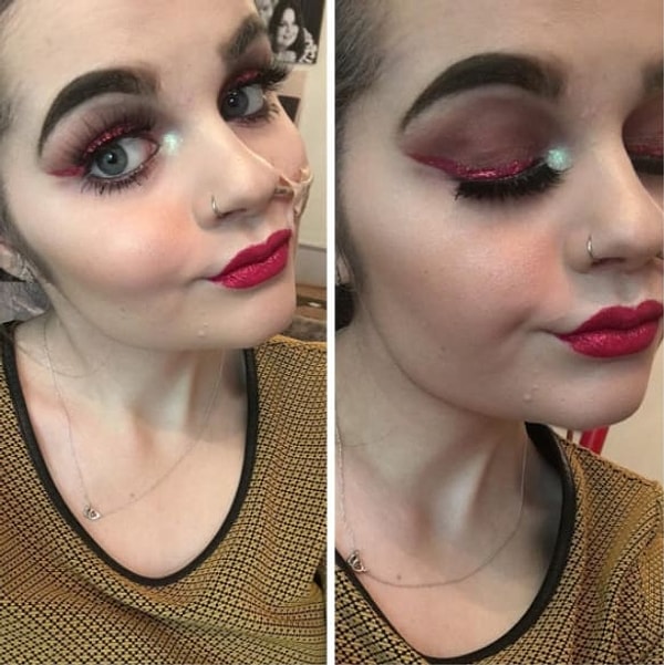 6. В конце концов, макияж помог девушке стать более раскованной.