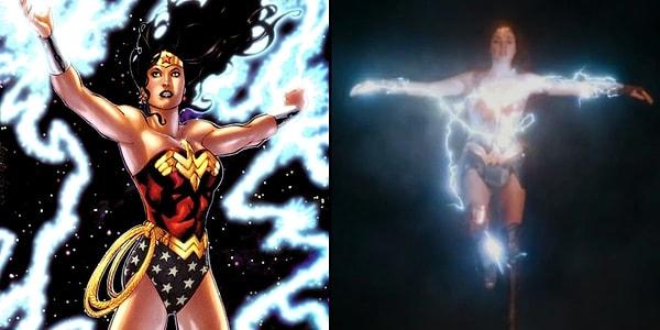 13. Filmin sonunda Ares'e karşı savaşan Wonder Woman'ın beyaz şimşek gücünün ortaya çıkması, Zeus'un kızı olmasıyla bağlantılı.