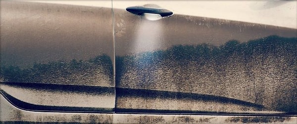 2. Дверь автомобиля выглядит как НЛО над лесом