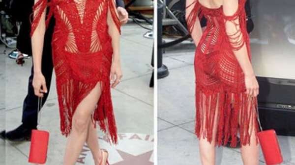 2. А это совсем... нескромное платье надела...