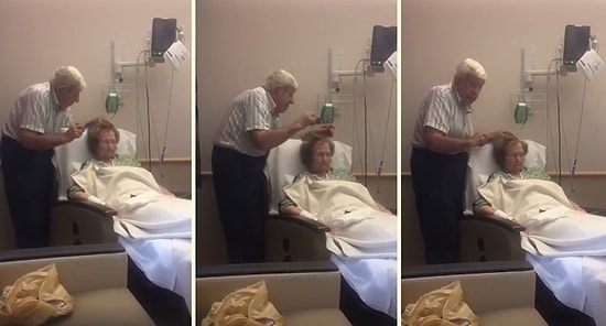 Hasta Eşinin Saçlarını Tarayan Elleri Öpülesi Amca