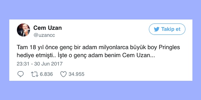 Cem Uzan'ın Twitter Hesabından Bedava Pringles Tadında 17 Paylaşım