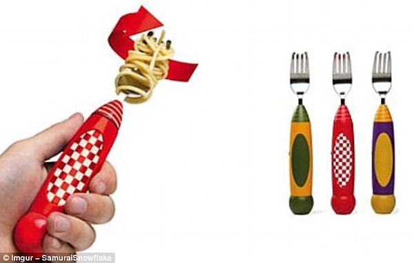 16. Похоже, что спагетти - это настоящая беда японцев. Очередной гаджет: вилка, которая накрутит на себя ваши макароны!