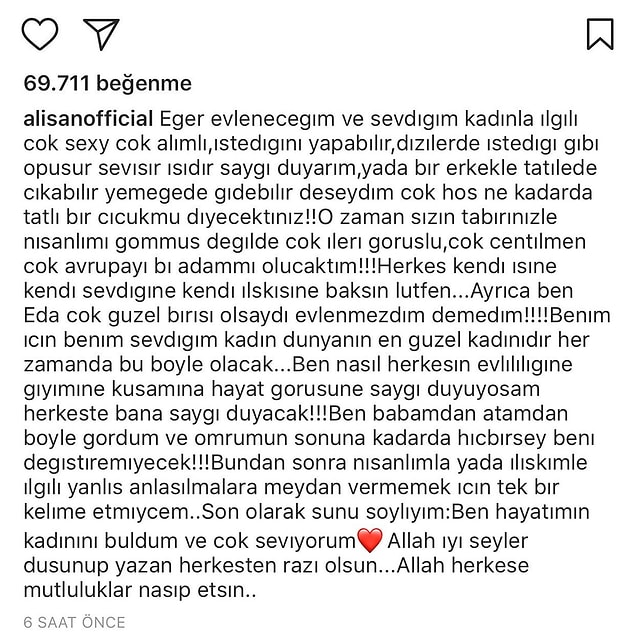 Alişan'ın tüm bu tepkilere cevabı da "özrü kabahatinden beter" deyimimizin açıklaması niteliğinde oldu!