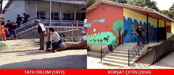 7. TATLI DİLLİM (1972) Köye gelen İstanbullu basket takımının kaldığı okul. Yer: Boğazköy/ İstanbul