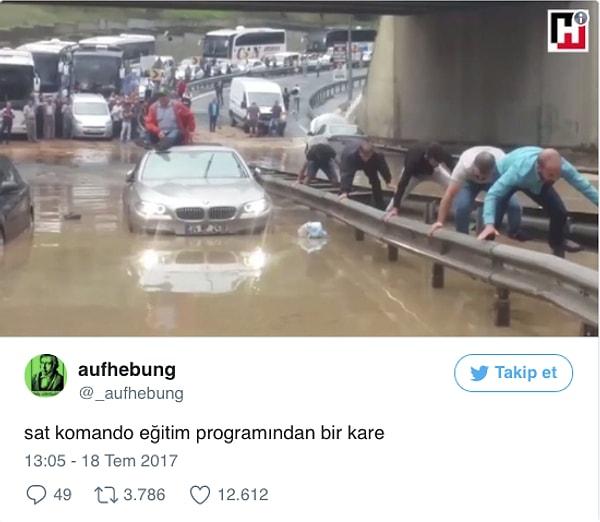 1. Şiddetli Yağmurun Esir Aldığı İstanbul'u Mizahlarıyla Şenlendiren Yağmurzedeler