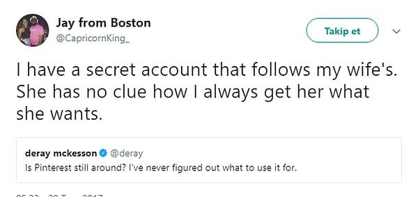 Deray Mckesson adlı aktivist Twitter'da Pinterest'ın hala kullanılıp kullanılmadığını ve ne için kullanıldığını sorduğunda Jordan sırrını bütün dünya ile paylaştı.