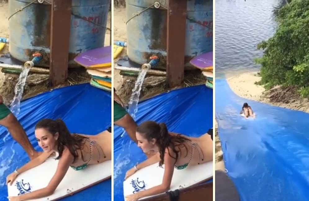 Yazın Keyfini Brezilya'da Yaşamak Varmış Dedirten Muhteşem Slip 'n Slide Görüntüsü