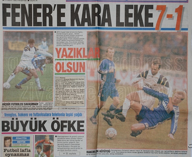 1. 1992-93 sezonu UEFA Kupası 2. Tur eşleşmesinde Fenerbahçe, tarihinin en ağır Avrupa yenilgilerinden birini aldı.