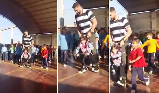 Felçli Öğrencisine Okul Gösterisi İçin Yardımcı Olan Koca Yürekli Öğretmen!