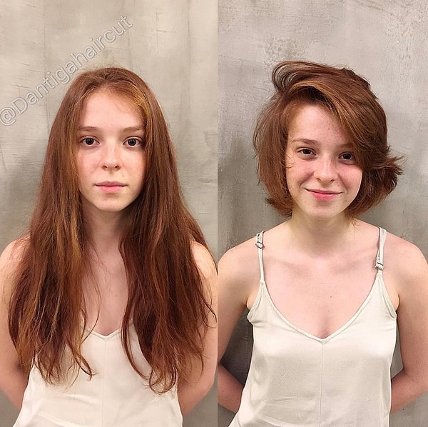 4. Многоуровневый "боб" - в рыжем цвете выглядит очень интересно!