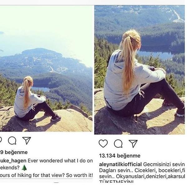 Son dönemin en çok konuşulan ünlüsü Aleyna Tilki'nin Instagram'da başkalarının fotoğraflarını kullandığı bu fotoğrafla ortaya çıktı.