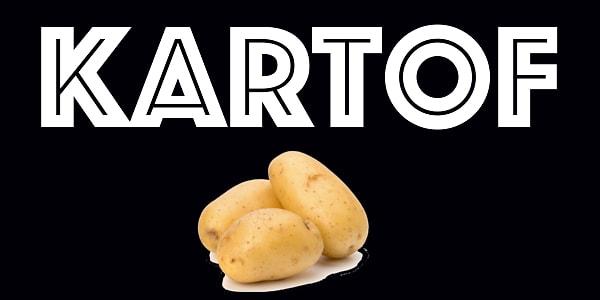 5. Görseldeki ''patates'' anlamına gelen söz hangi dile aittir?