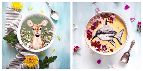 Вкусное искусство: Блогер рисует съедобные картины на модных смузи