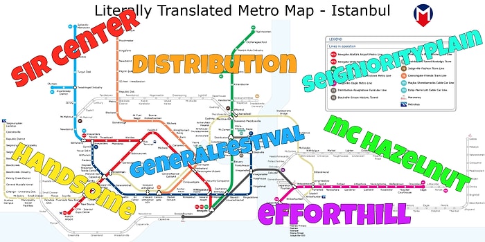 İstanbul Metro Haritasından Shakespeare'i Mezarında Ters Döndürecek 17 Durak İsmi Çevirisi