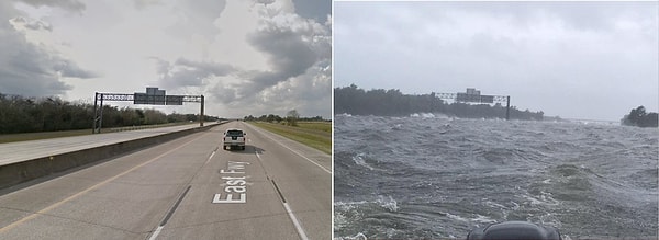 4. Трасса в США до и после урагана