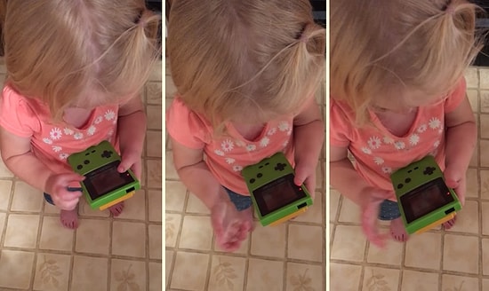 Dokunmatik Ekrana Alışan Ufaklığın 'Game Boy' Karşısında Afallaması