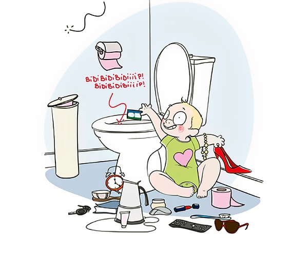 9. Никто не предупредил тебя, что лучшие игрушки для ребенка - это туалетная бумага, ложки, твои выходные туфли и прочие неожиданные вещи 👠🥄👍