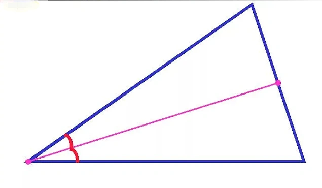 Через вершину угла. Прямая проходящая через вершину угла и делящая его пополам.