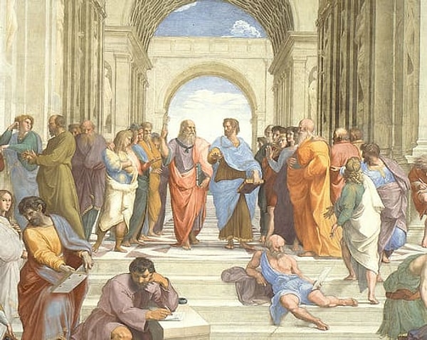 4. Кто эти два джентльмена, что спорят посреди "Афинской школы"?