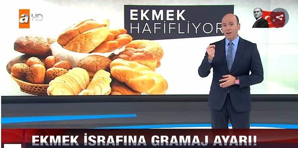 Her Şey Sizin İçin! ATV Haberden Ekmeğin Küçültülmesine 'Ekmek İsrafına Gramaj Ayarı' Başlığı