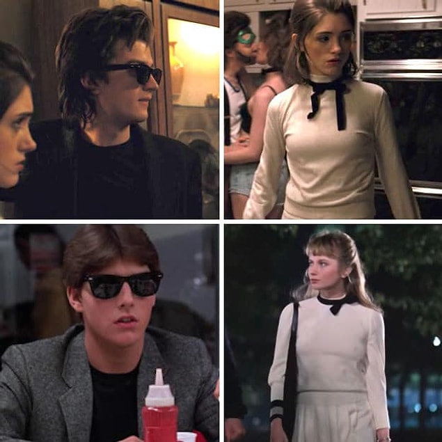 12. Steve ve Nancy'nin 'Risky Business' Cadılar Bayramı kostümleri, 1. sezonda Steve'in Tom Cruise hakkında Nancy'nin 'Risky Business'dan lover boy'u sözüne bir çağrışım.