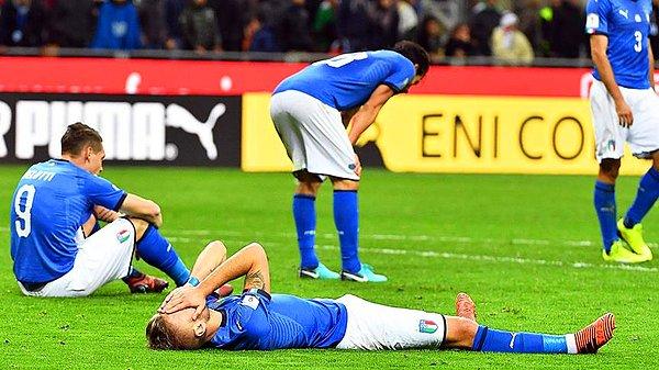 1. İtalya, 1958 yılından bu yana ilk kez futbolun milli takımlar düzeyindeki en üst organizasyonunda mücadele edemeyecek.