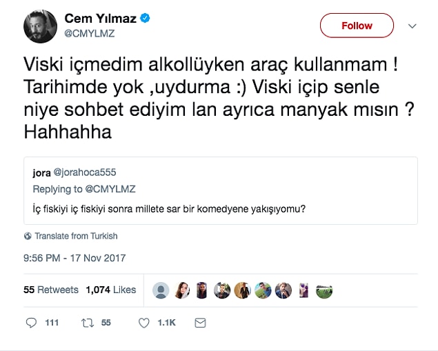 22. İş döndü dolaştı alkol meselesine geldi.
