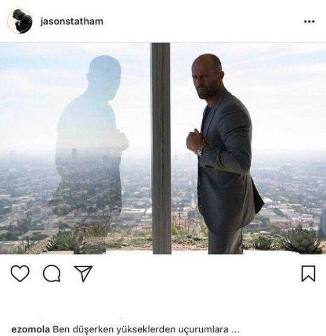 23. Ezgi Mola'nın ünlü oyuncu Jason Statham'a Instagram'dan yürümesi