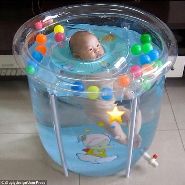 28. Bebekleri bile mutlu etmeyen yeni doğan havuzu