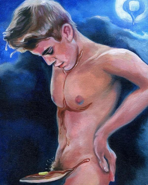 Etsy'den alışveriş yaparken ucuz bir kadife kartal tablosu, Drake'in dans eden yağlı boya tablosu ve aşağıda gördüğünüz vücudundan aşağı şurup akan Justin Bieber satın almış.