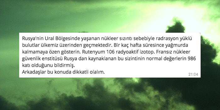 Son Günlerin Elden Ele Dolaşan Dedikodusu: Rusya'dan Gelen Bulutlardan Radyasyon Yağmurları mı Yağacak?