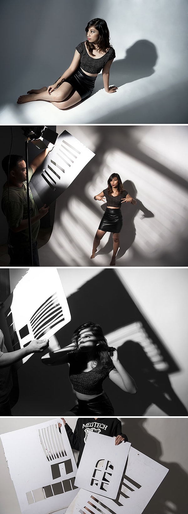 12. Создайте нужную вам тень, вырезав ее из картона