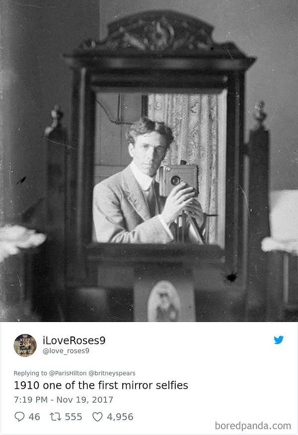 19. "1910, ayna selfielerinin ilklerinden biri."