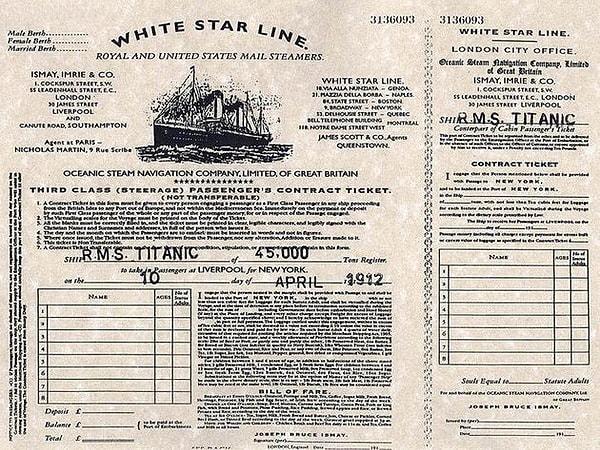 15. Titanic bileti.