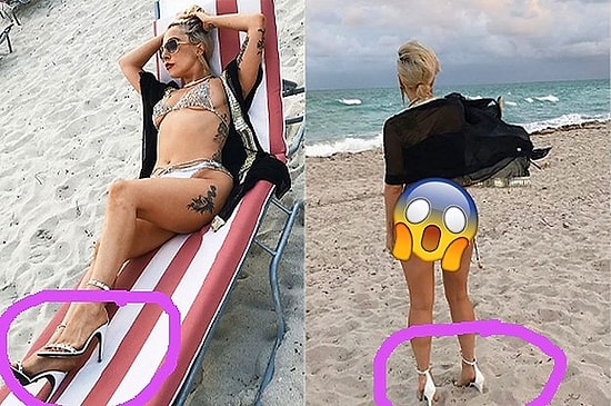 Кто где, а Леди Гага расхаживает по пляжу на каблуках