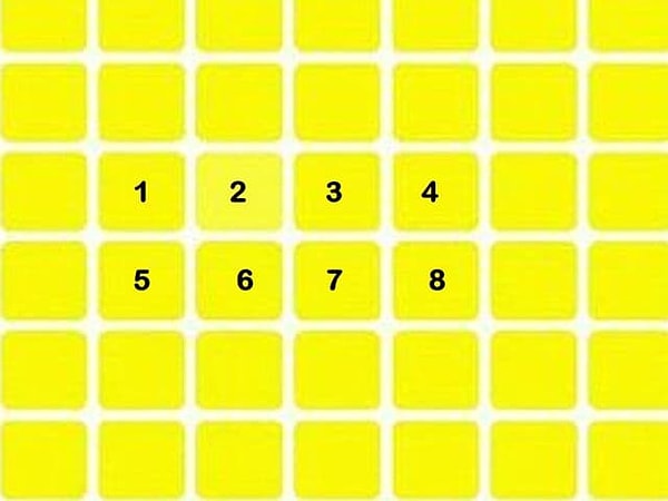 5. Какой квадрат отличается от других по цвету?