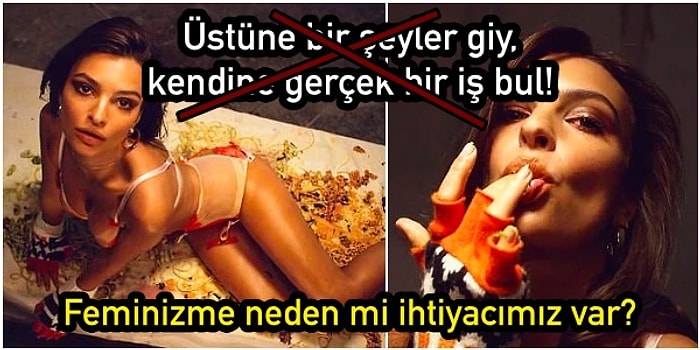 Emily Ratajkowski 'Yaşasın Feminizm' Dedi ve Marinara Soslu Spagetti Banyosu Yaptı!